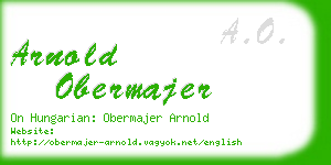 arnold obermajer business card